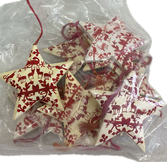 Assorted Paper Mache hanging Star 4 inches
