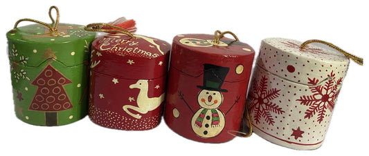 Assorted  Christmas Paper Mache Hanging Box